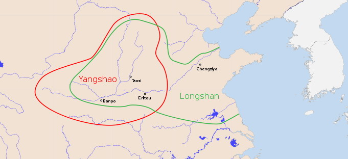 Карта Луншан и Яншао